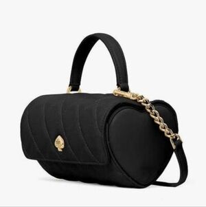 NWT ♠️ Kate Spade Heart to Heart 3D Heart Barrel Quilted Leather Bag + Dusty